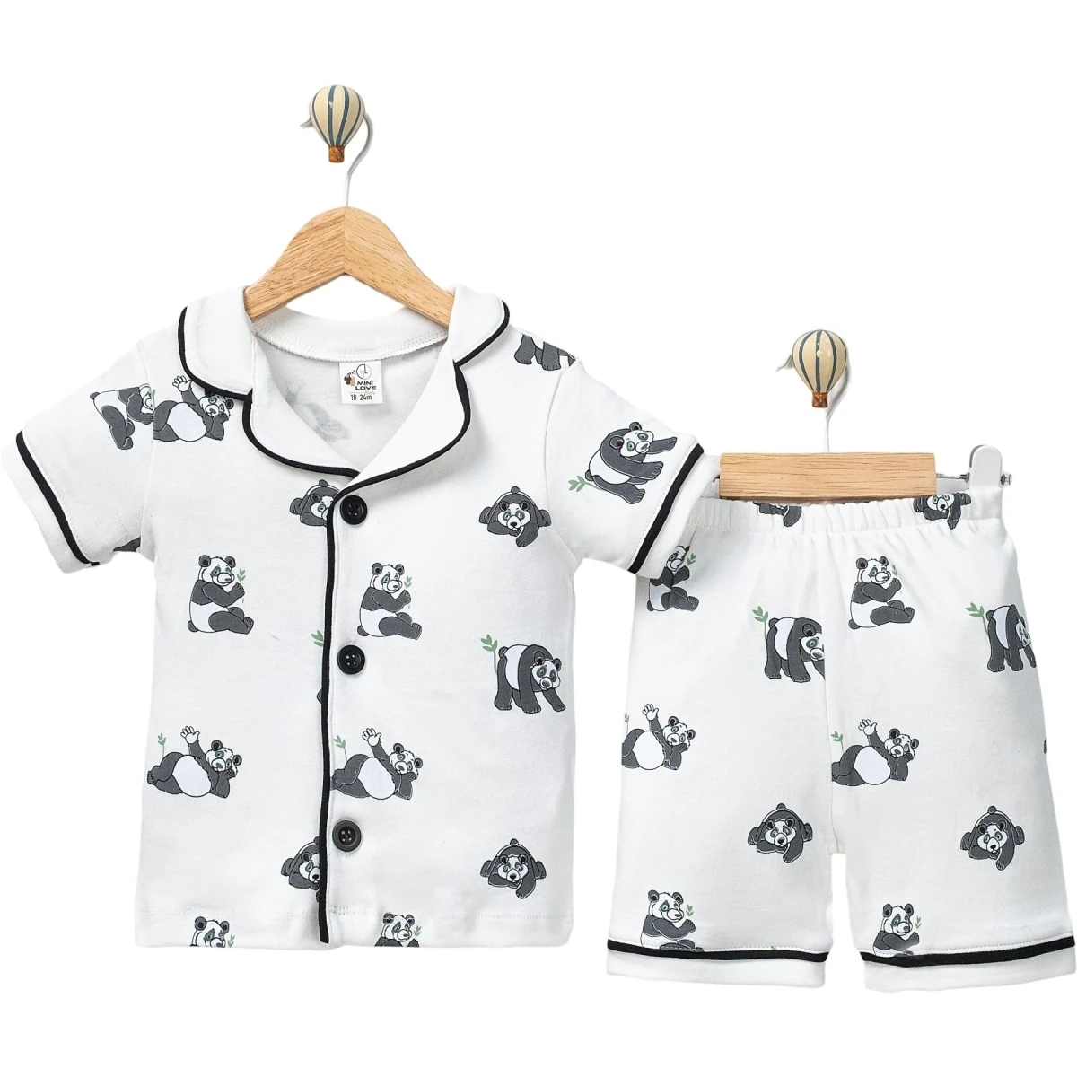 Şortlu Panda Baskılı Pijama Takım