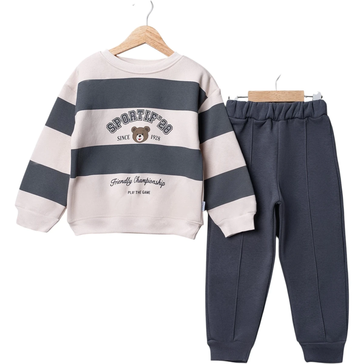 Sportif's Thick Striped Little Bear Print Boys' Set