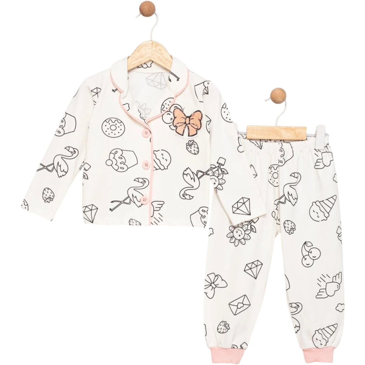 Ruffled Bow Pajama Set