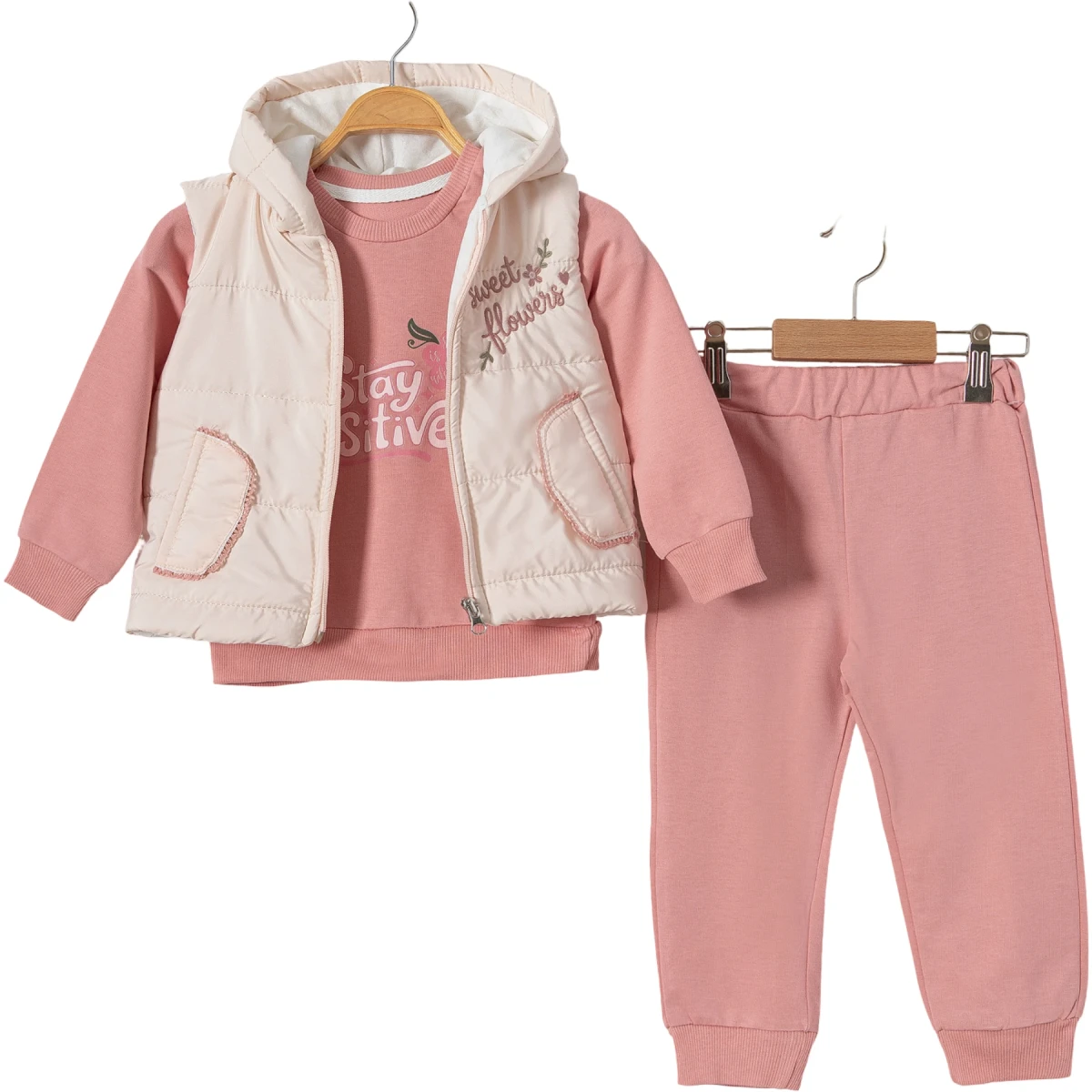 ‘Sweet Flowers’ Embroidered Vest Set