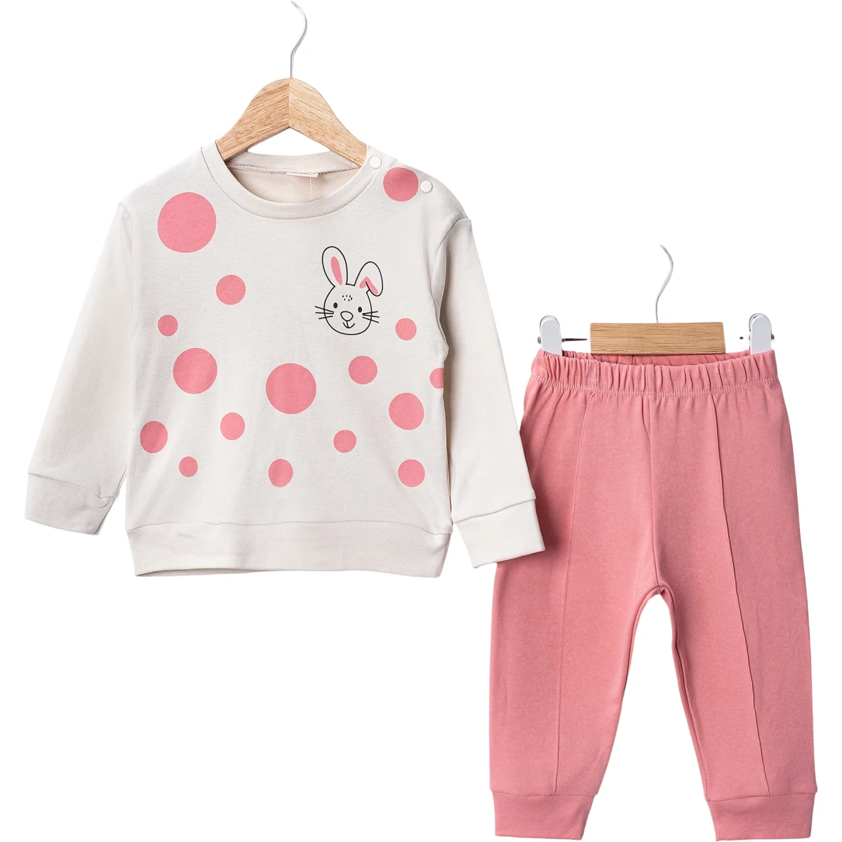 Rabbit Printed Polka Dot Two-Piece Set