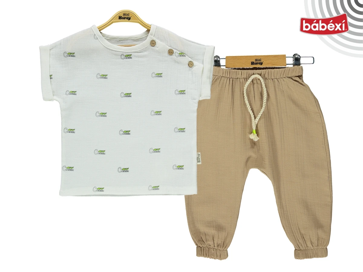 Crocodile Print Oversized Muslin Set