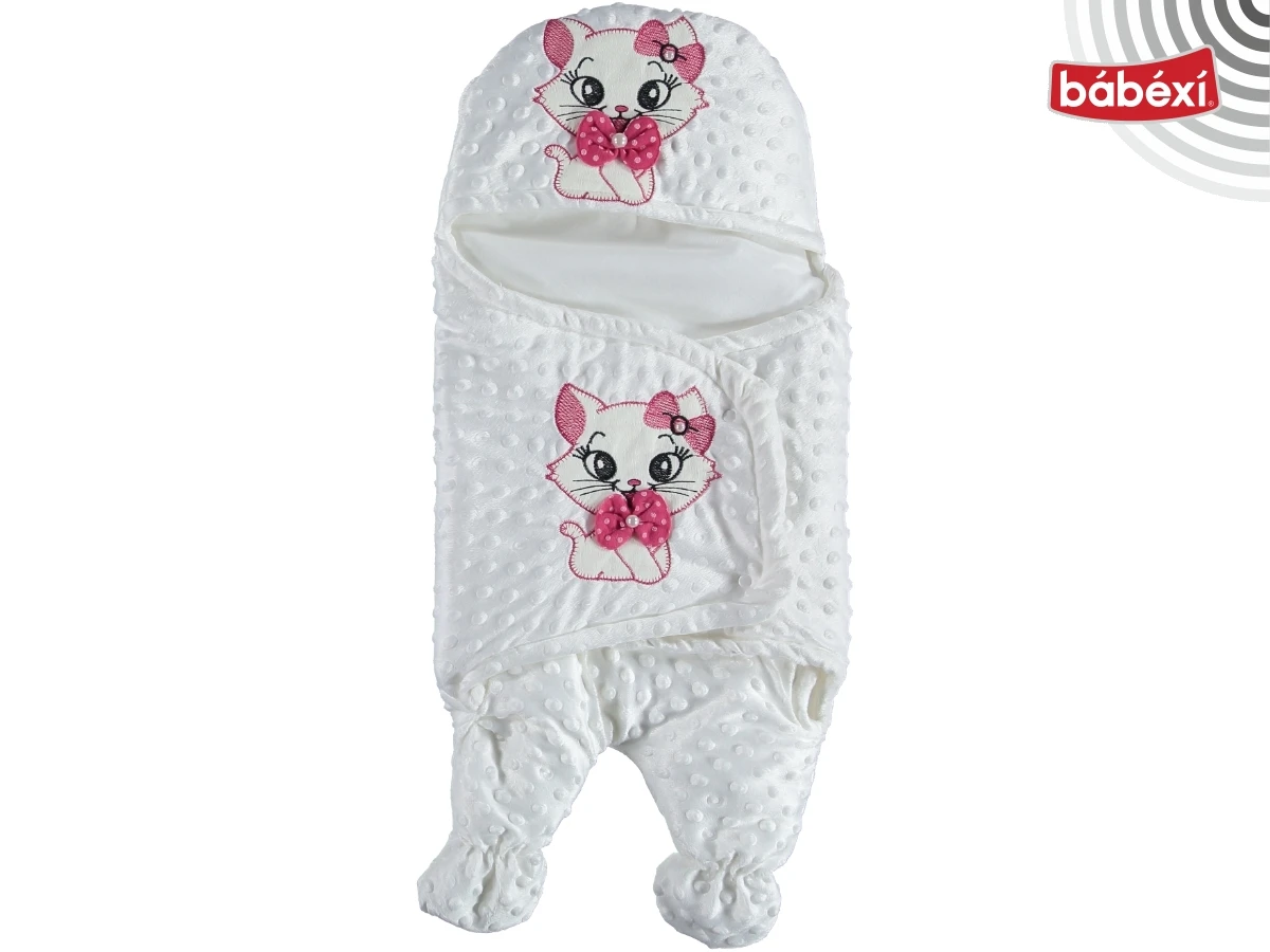 Topitos Kedi Nakışlı Ayaklı Kundak