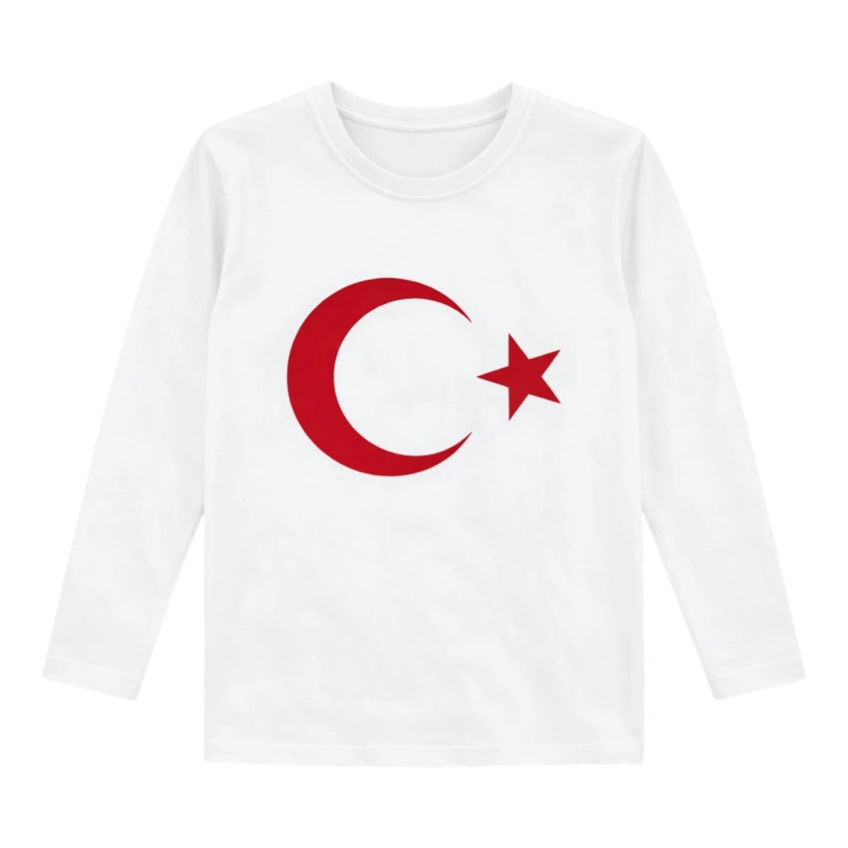 Türk Bayrağı Baskılı Uzun Kol Sweat