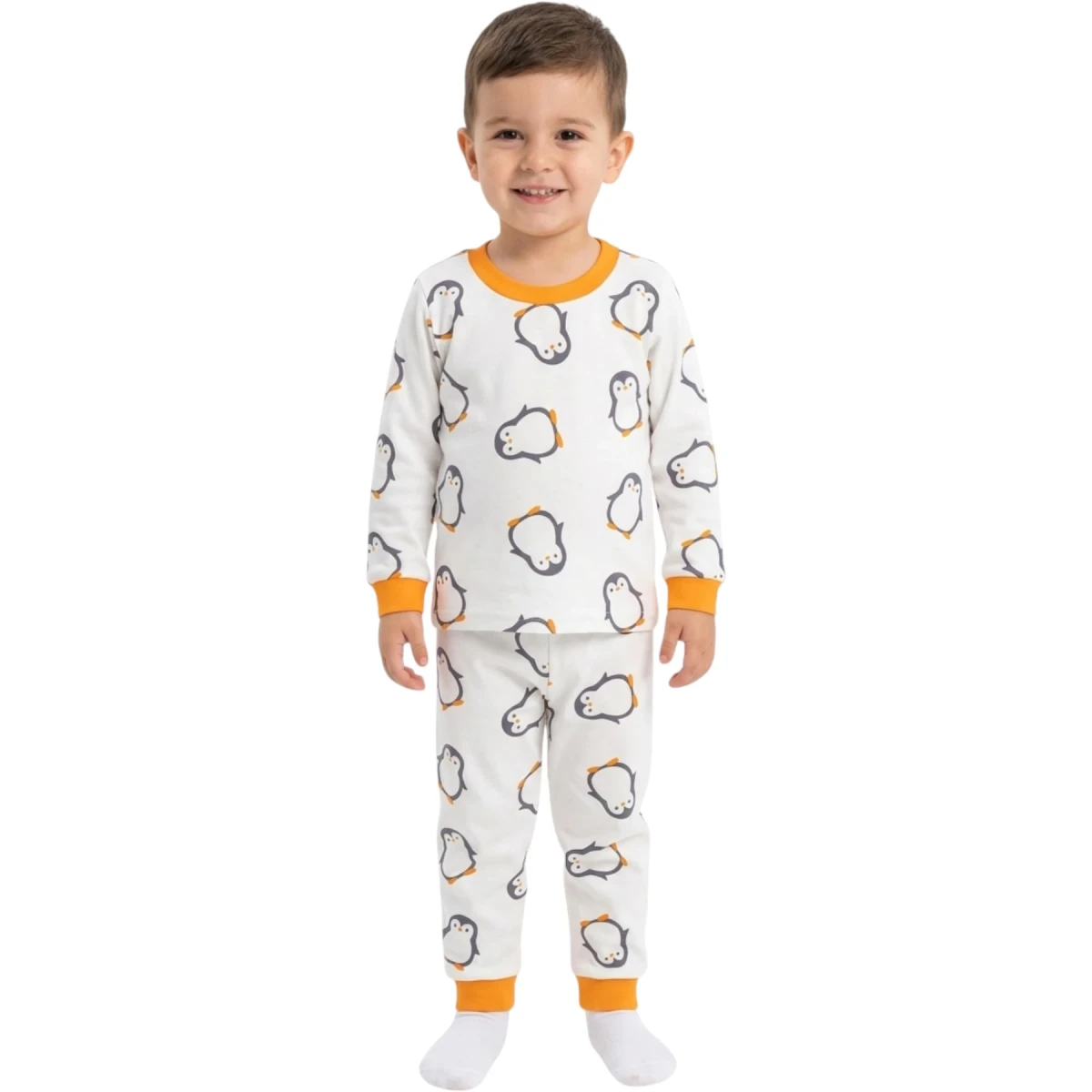 Orange Penguin Pajama