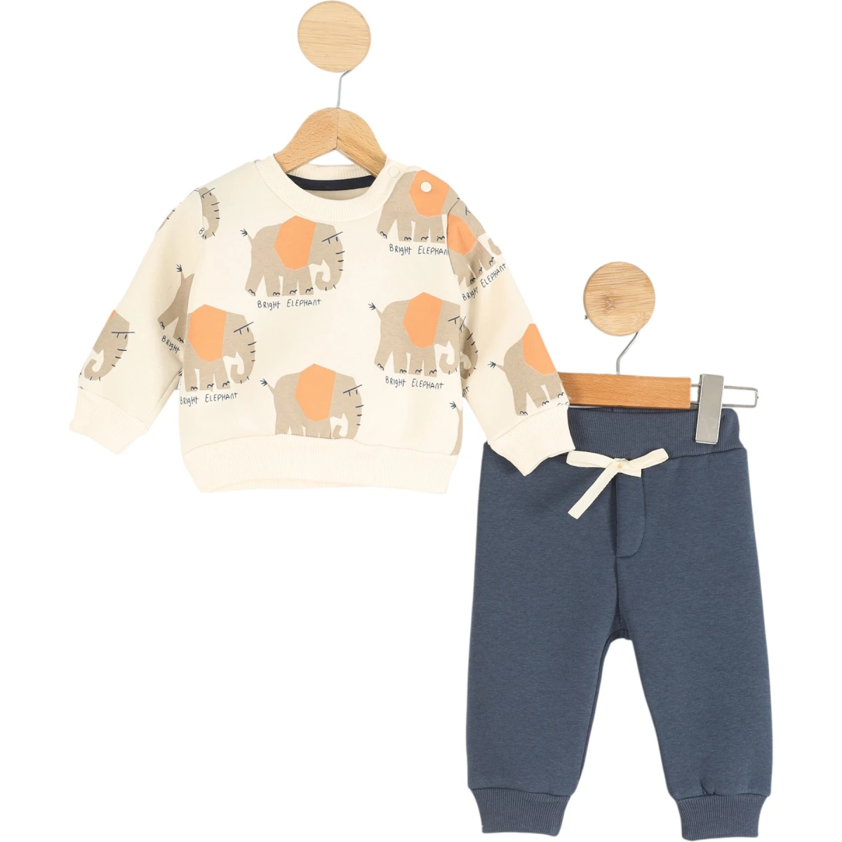Three-Thread Fleece Elephant Print Set