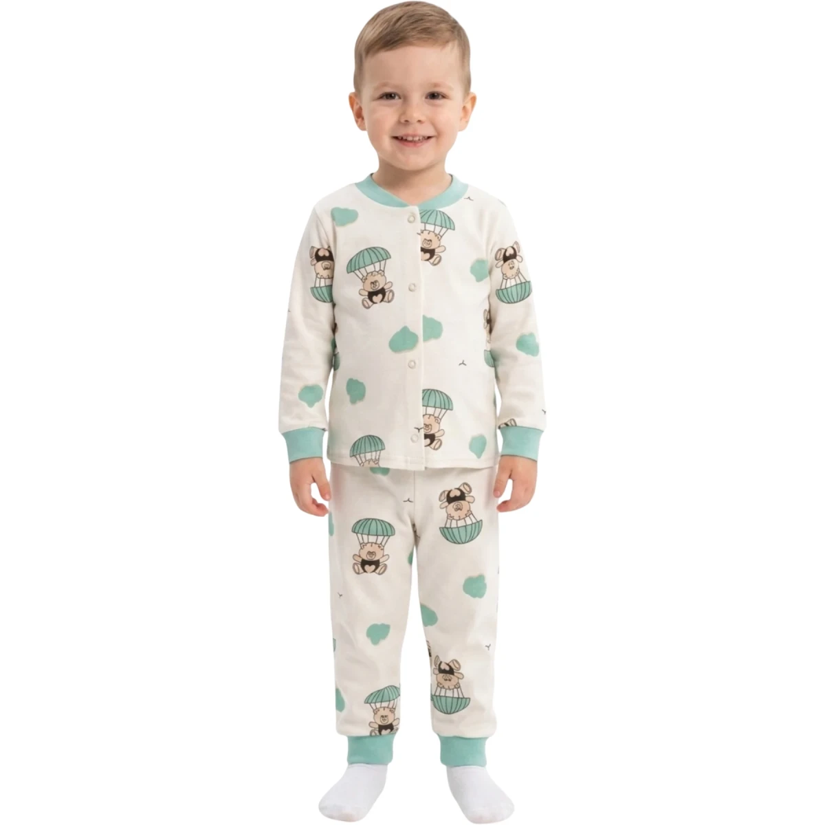 Uçan Ayı Çıtçıtlı Pijama 3 Yaş - 6 Yaş