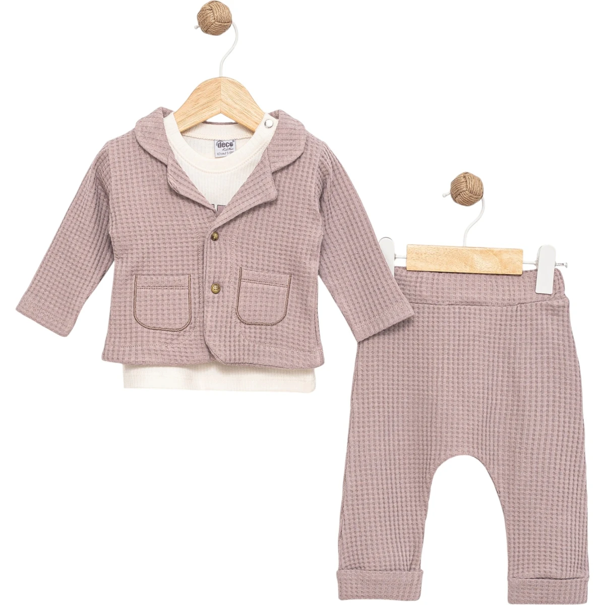 Waffle-Knit 3-Piece Boys Set