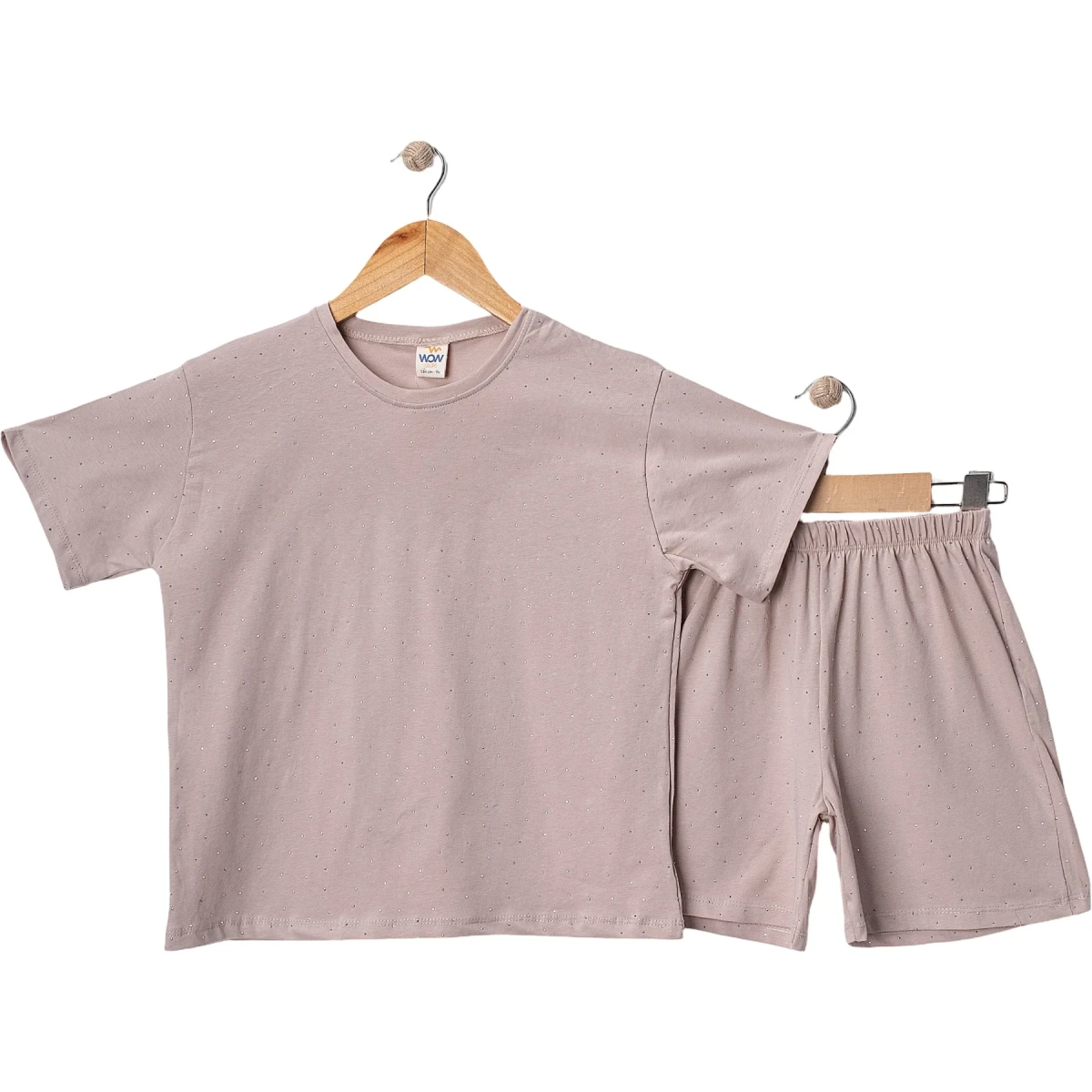 Summer Stone-studded With Shorts Set