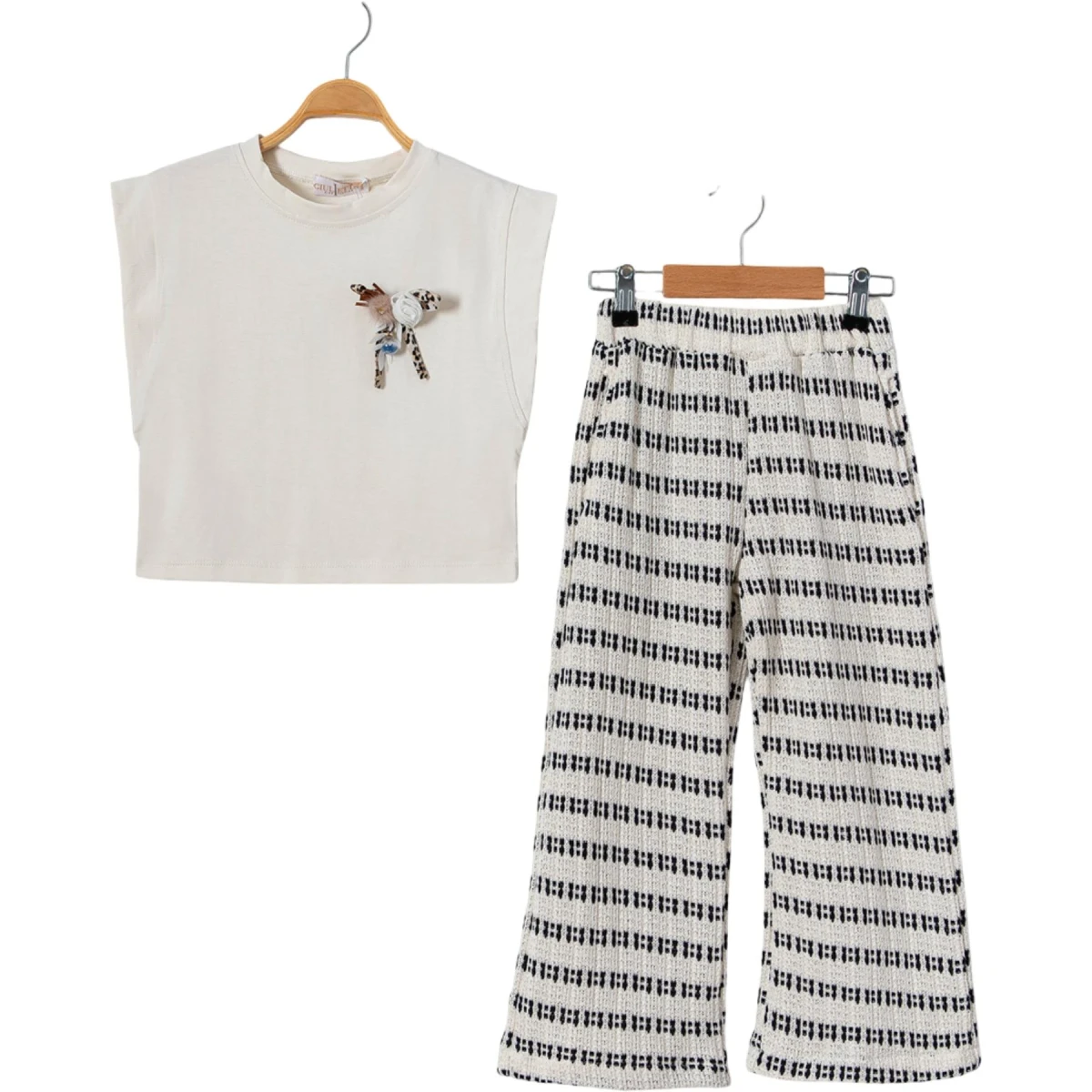 Summer Triko Pantolonlu İkili Girls Set