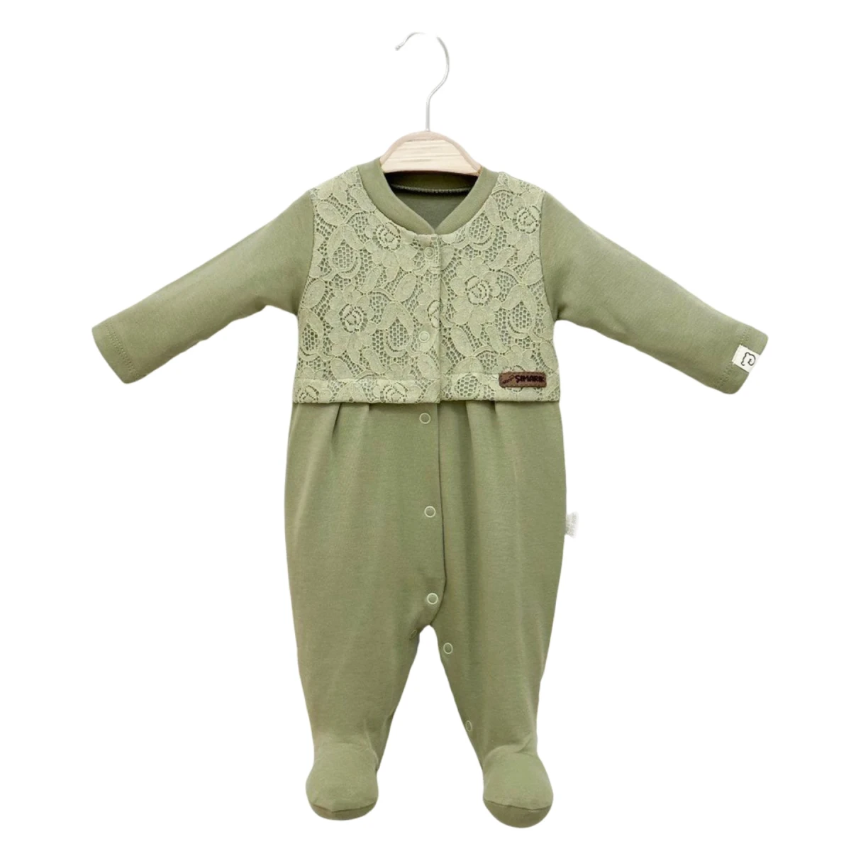 Yeşil Dantel Bebe Tulum