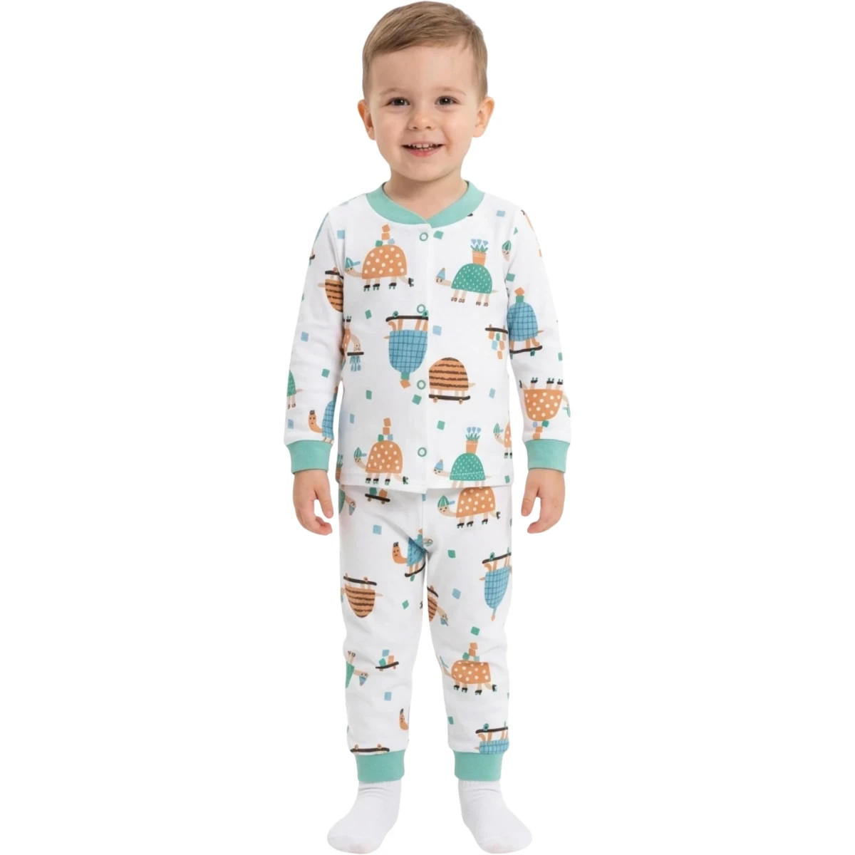 Green Turtle Snap Pajamas