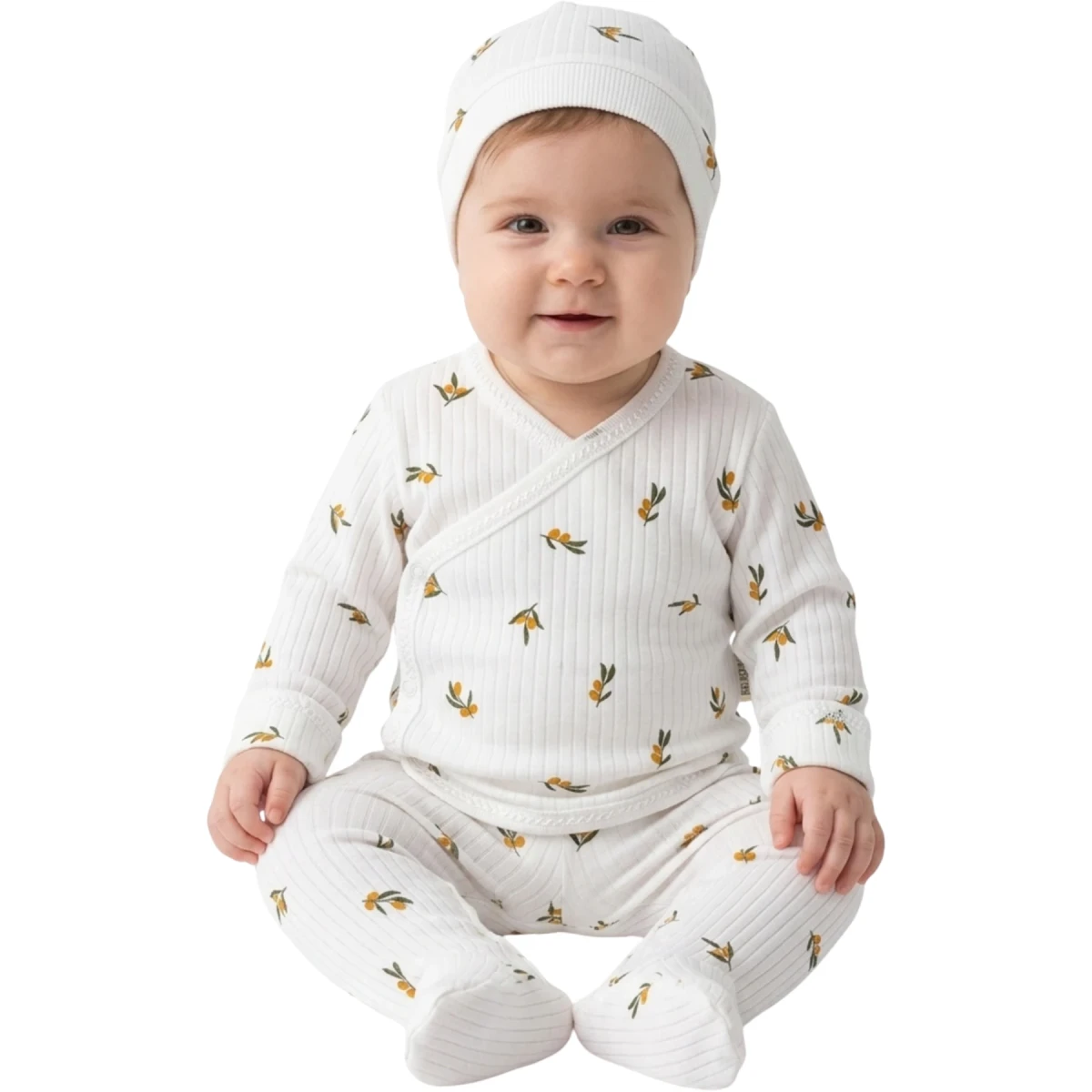 Olive Branch Patterned Bodysuit Set