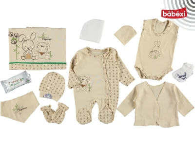 10-Piece Organic Bamboo Bunny Baby Bodysuit Set
