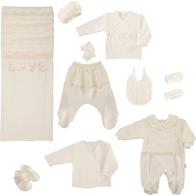 10 Piece Bodysuit Set Yoyo Embroidered