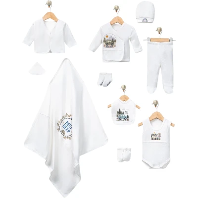 10-Piece Concon Beep Car Luxe Baby Bodysuit Set