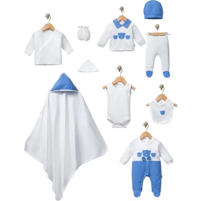 3 Head Bear Embroidered 10-Piece Set