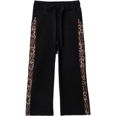 30/150 Penye Leopar Şeritli Bel Kemerli Cepli Tek Alt