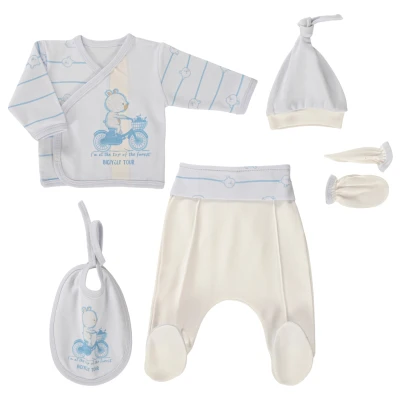 5-Piece Cyclist Teddy Bear Bodysuit Set