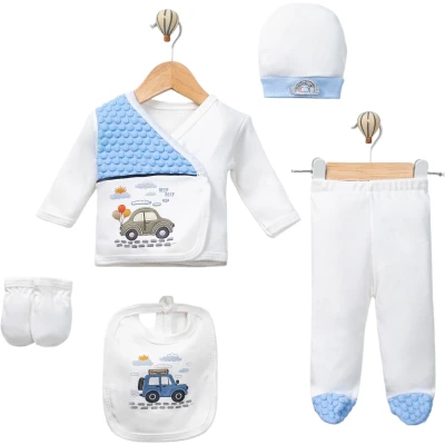 5-Piece Car Print Concon Luxury Baby Zıbın (Baby Wrap Top)
