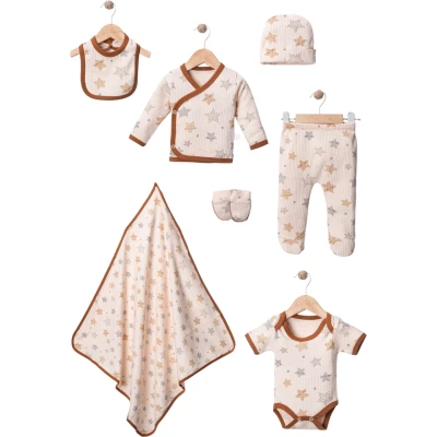 7 Piece Star-Print Baby Bodysuit Set