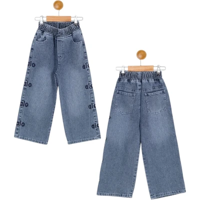 Hello Hello Embroidered Denim Straight Leg Pants