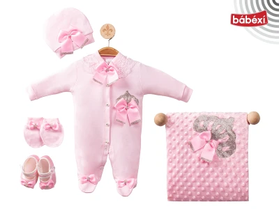 Amore Baby 5Li Set Düz Pembe Tulum