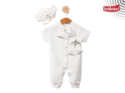 Amore Baby Kısa Tulum Kız Kraliçe Ekru