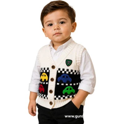 Car-Print Knit Vest