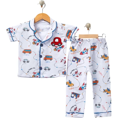 Car Print Collared Pyjama Set 12M-3Y