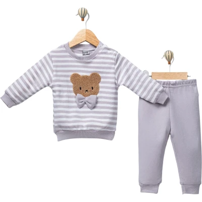 Askı Çizgili Papyonlu Bear Takım