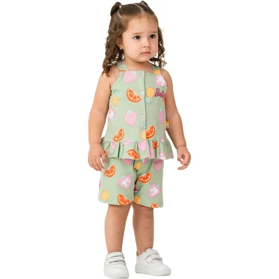 Askılı Fruits Barbie Nakışlı Kız Bebek Takım
