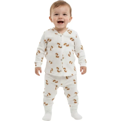 Ayak İzi Raporlu Çıtçıtlı Pijama