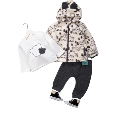 Bear Printed Boys Winter Set
