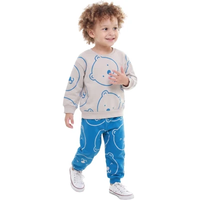 Bear Heads Printed Two-Piece Set