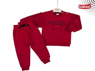 Bear embroidered pocketed three strap set