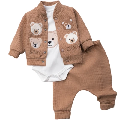 Bear Embroidered 3-Piece Set