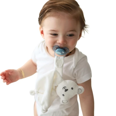 Teddy Bear Pacifier Clip 12M