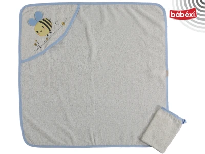 Babydo Woven Hooded Towel 2-Piece Set Bee