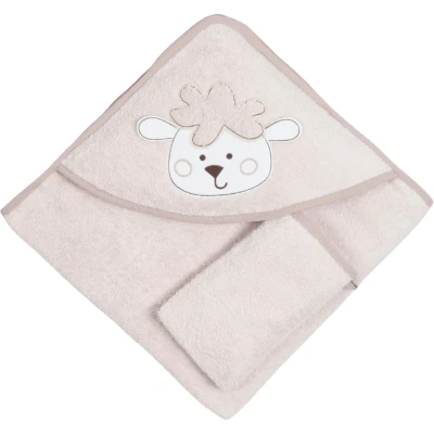 Hooded Baby Towel Sheep 6M