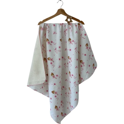 Balerin Kız Oyalı Pikeli Müslin Battaniye 100x100