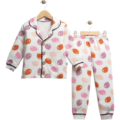 Balon Baskılı Biyeli Pijama Takımı