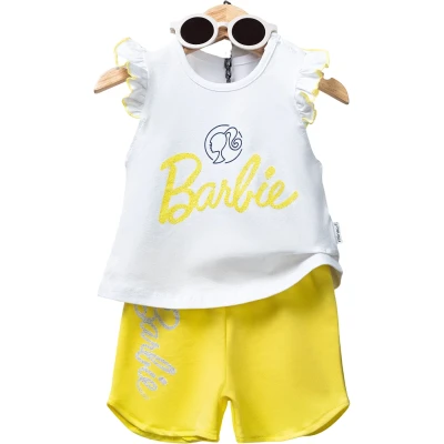 Barbie Baskılı Kız Yazlık Takım