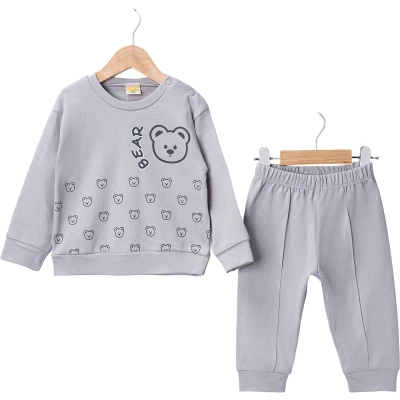 Teddy Bear Print Two-Piece Set