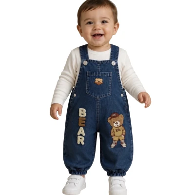 Bear Nakışlı Salopet