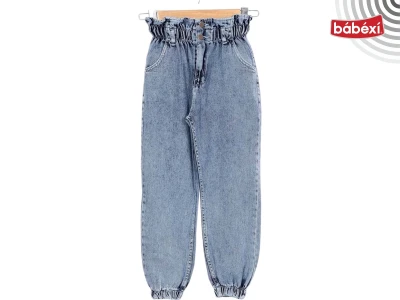 Bel Fırfırlı Kız Kot Pantolon