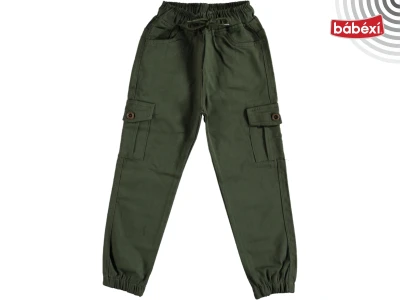 Elastic Waist & Cuff Double Cargo Pocket Linen Pants
