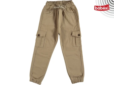 Elastic Waist & Cuff Double Cargo Pocket Linen Pants
