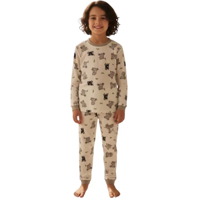 Bisiklet Pijama Takımı Gri Koala