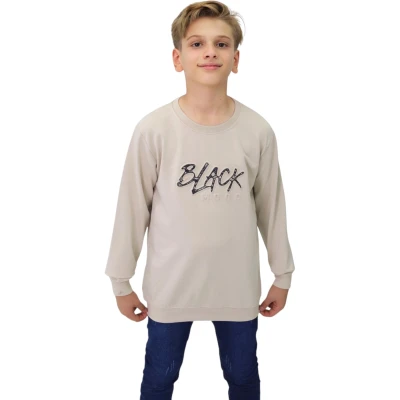 Black Gofle Baskılı Sweat Tişört